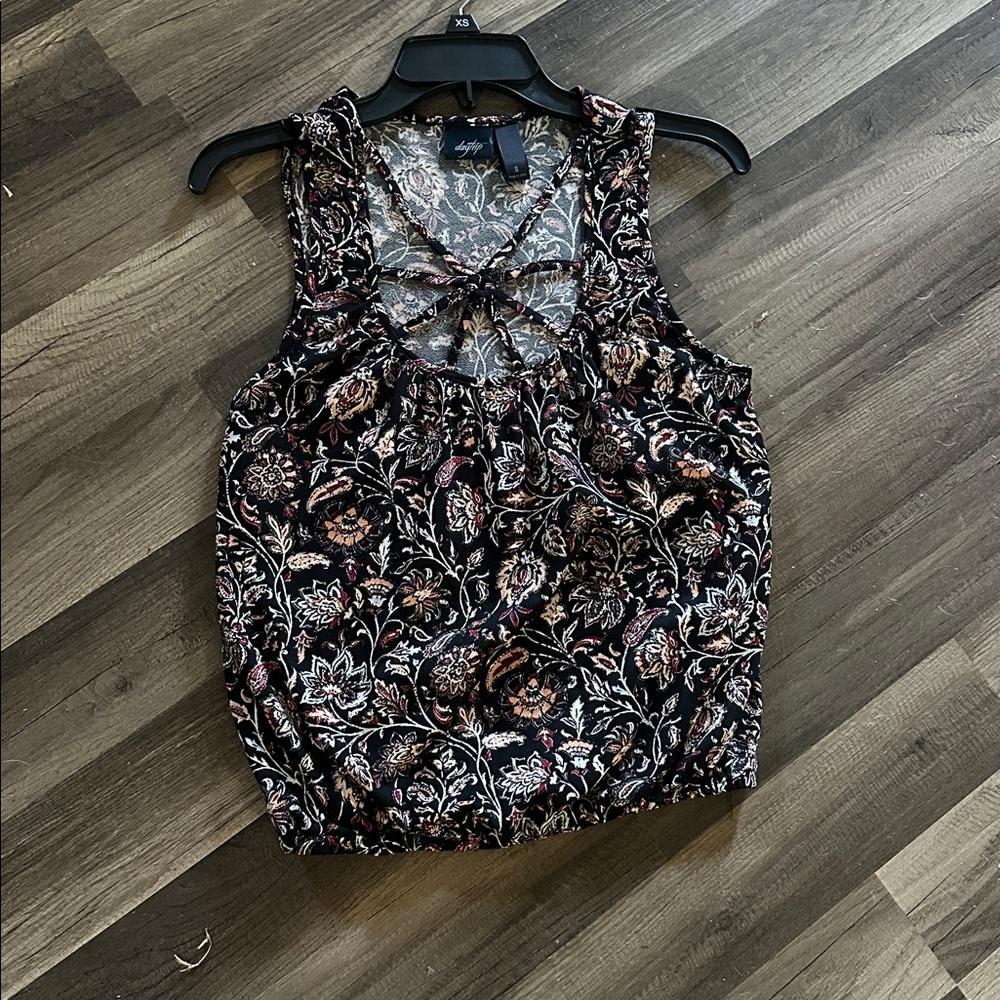 Daytrip Black and Pink Floral Top